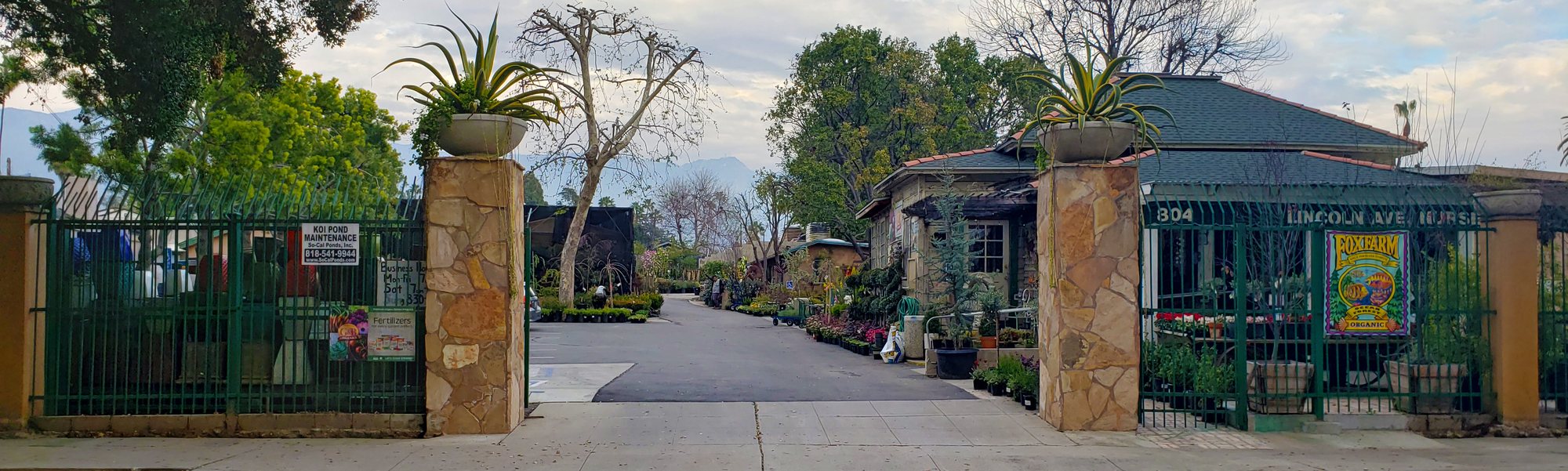 Entrance to Lincoln Avenue Nursery in Pasadena